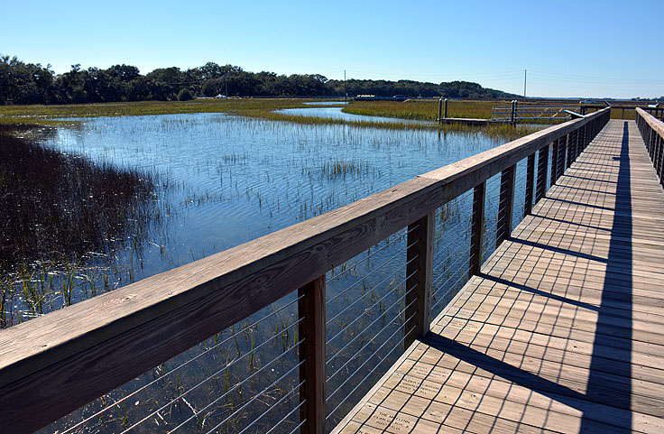 Waterfront walkway at the Coastal Discovery Museum in Hilton Head, SC